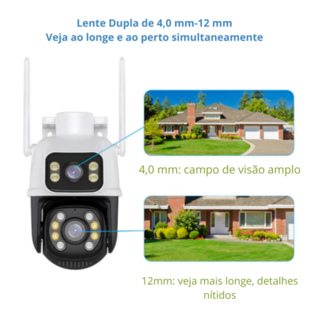 Câmara Dupla 5g Wi-Fi Full HD 1480p, à prova de água + cartão de mémoria 32GB gràtis hoje !
