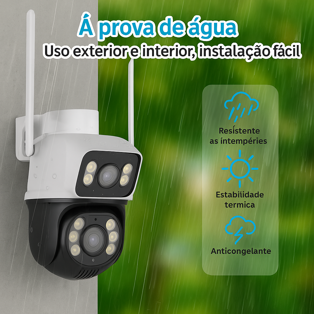 Câmara Dupla 5g Wi-Fi Full HD 1480p, à prova de água + cartão de mémoria 32GB gràtis hoje !
